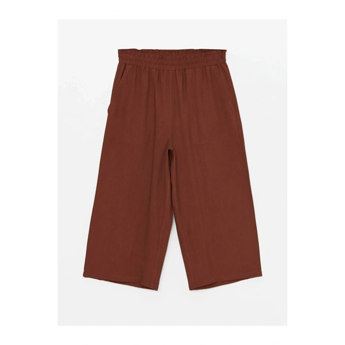 LCWAIKIKI Classic Beli Lastikli Rahat Kalıp Kadın Kapri