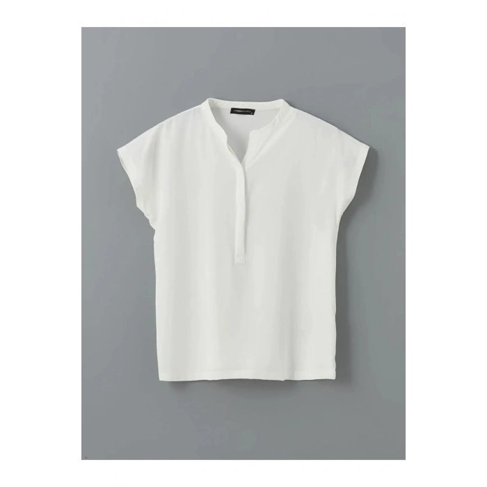 LCWAIKIKI Classic Beyaz Kaçık Yaka Kadın Bluz