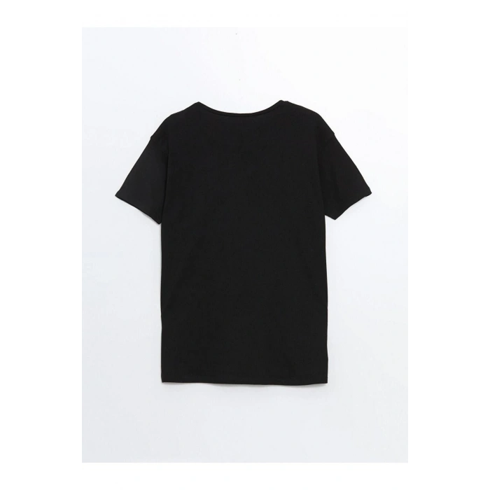 LCWAIKIKI Classic Bisiklet Yaka Baskılı Kadın Tişört