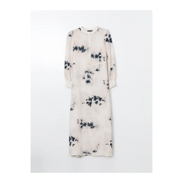 LCWAIKIKI Classic Bisiklet Yaka Desenli Kadın Elbise