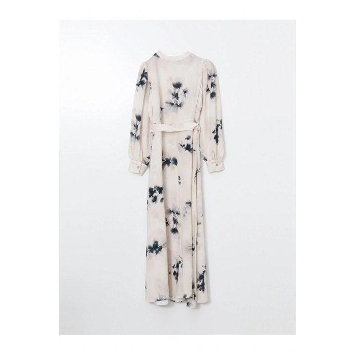 LCWAIKIKI Classic Bisiklet Yaka Desenli Kadın Elbise