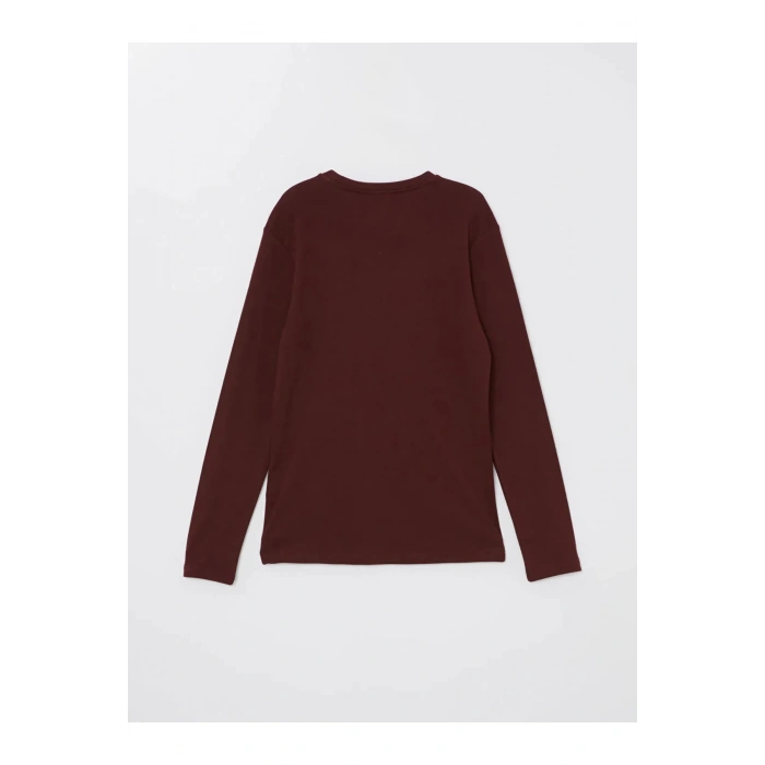 LCWAIKIKI Classic Gri Melanj Bisiklet Yaka Uzun Kollu Penye Erkek Tişört