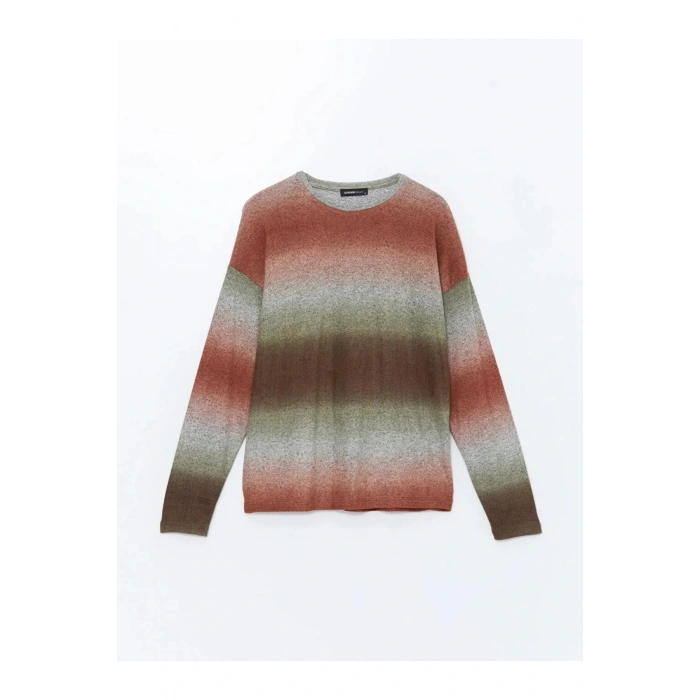 LCWAIKIKI Classic Kahverengi Bisiklet Yaka Batik Kadın Tişört