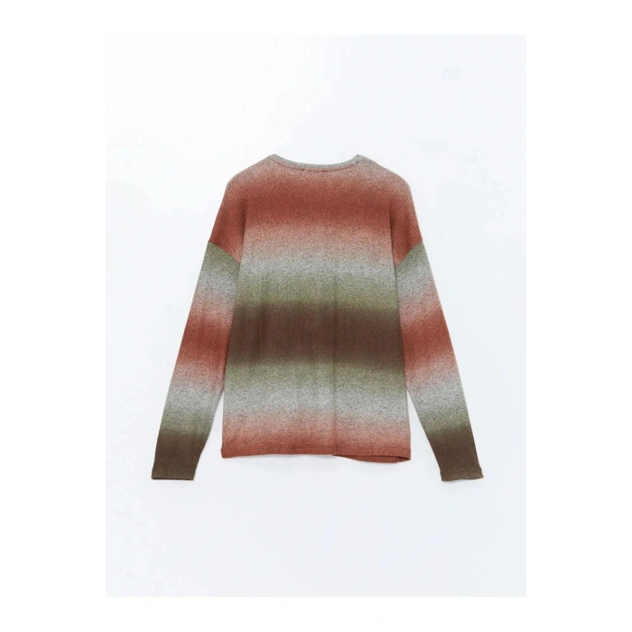 LCWAIKIKI Classic Kahverengi Bisiklet Yaka Batik Kadın Tişört