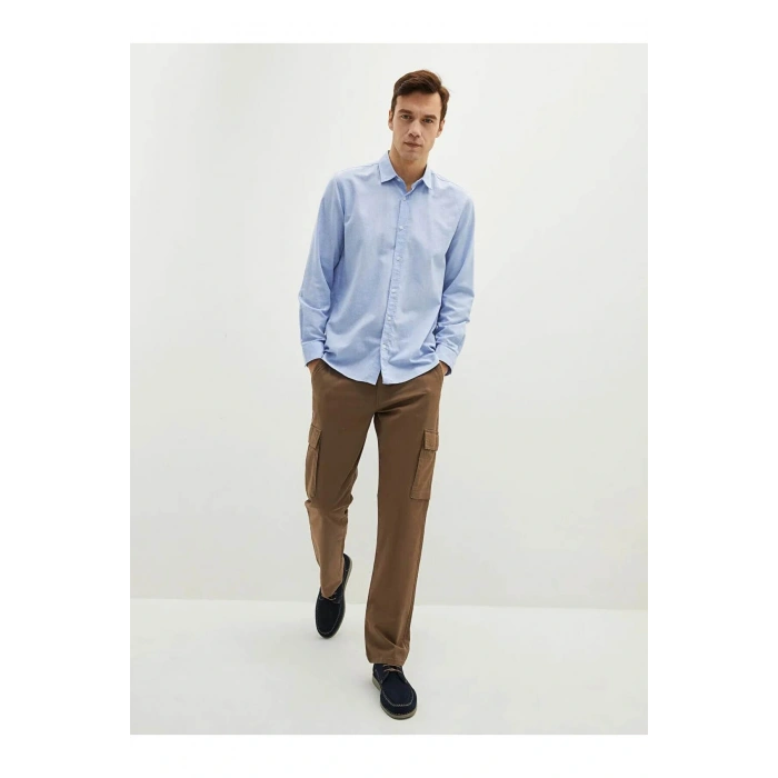 LCWAIKIKI Classic Kahverengi Geniş Kalıp Gabardin Erkek Pantolon