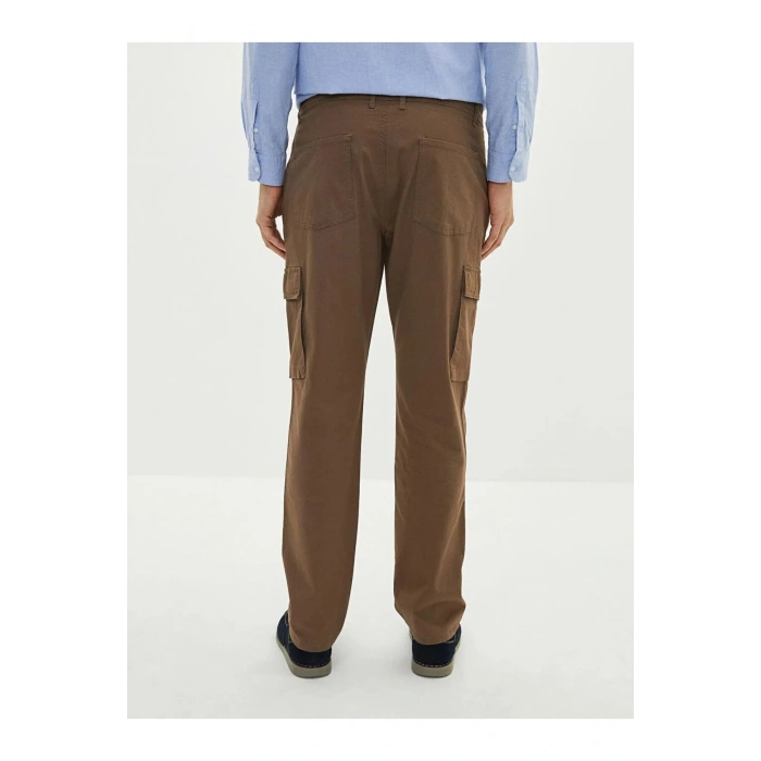 LCWAIKIKI Classic Kahverengi Geniş Kalıp Gabardin Erkek Pantolon