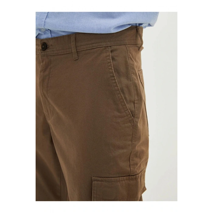 LCWAIKIKI Classic Kahverengi Geniş Kalıp Gabardin Erkek Pantolon