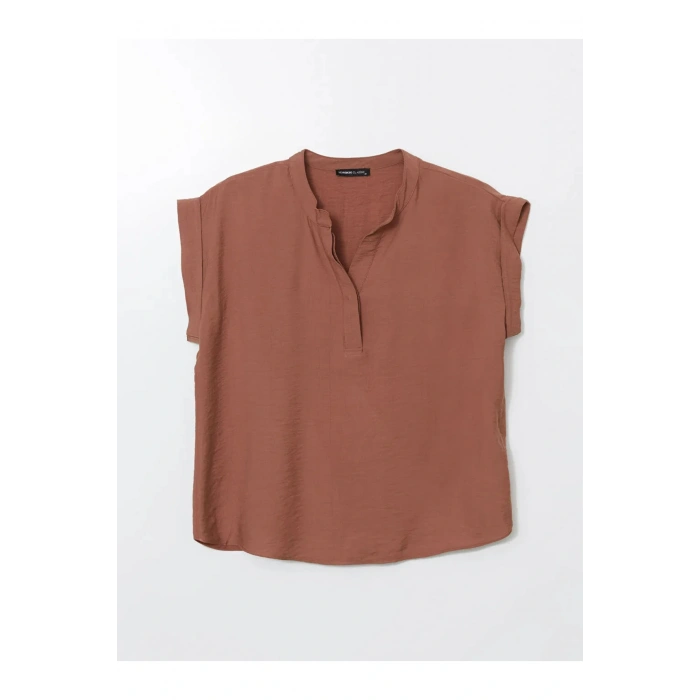 LCWAIKIKI Classic Kahverengi Kaçık Yaka Kadın Bluz T T