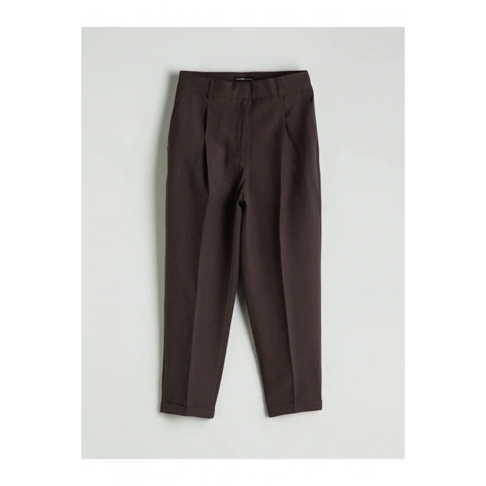 LCWAIKIKI Classic Kahverengi Loose Fit Cigarette Kadın Pantolon