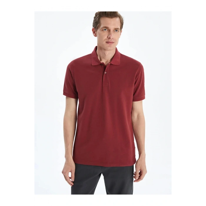 LCWAIKIKI Classic Kirmizi Polo Yaka Kısa Kollu Pike Erkek Tişört