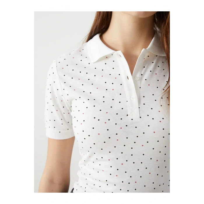 LCWAIKIKI Classic  Polo Yaka Desenli Kadın Tişört