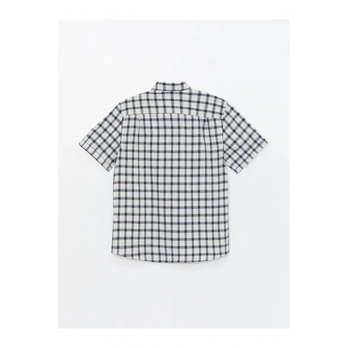 LCWAIKIKI Classic Regular Fit Kısa Kollu Ekose Poplin Erkek Gömlek