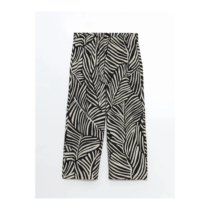 LCWAIKIKI Classic Siyah Beli Lastikli Desenli Kadın Kapri