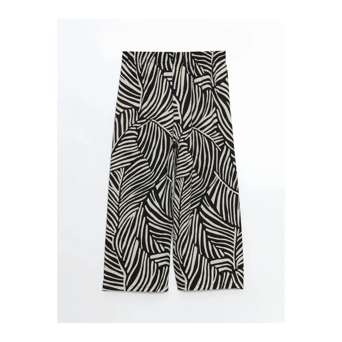 LCWAIKIKI Classic Siyah Beli Lastikli Desenli Kadın Kapri