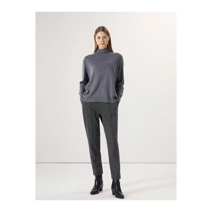 Lcwaıkıkı Classic Siyah Beli Lastikli Ekose Kadın Pantolon