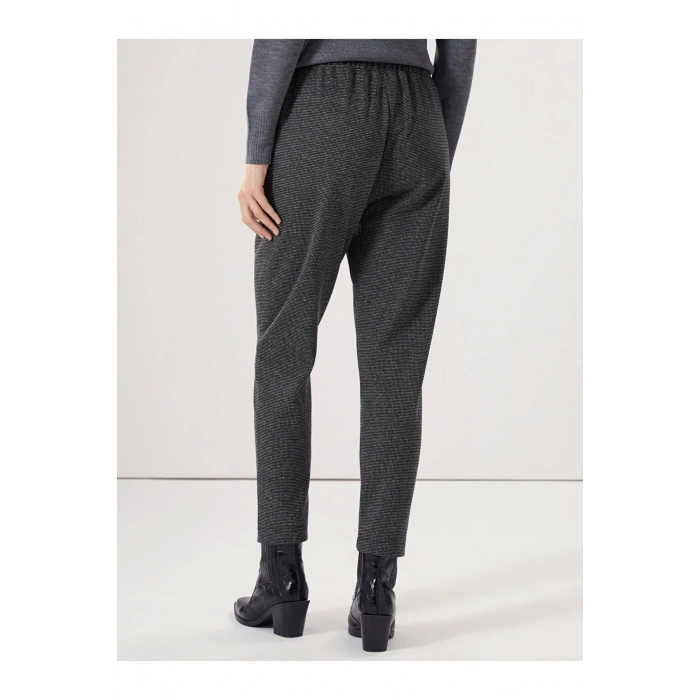 Lcwaıkıkı Classic Siyah Beli Lastikli Ekose Kadın Pantolon