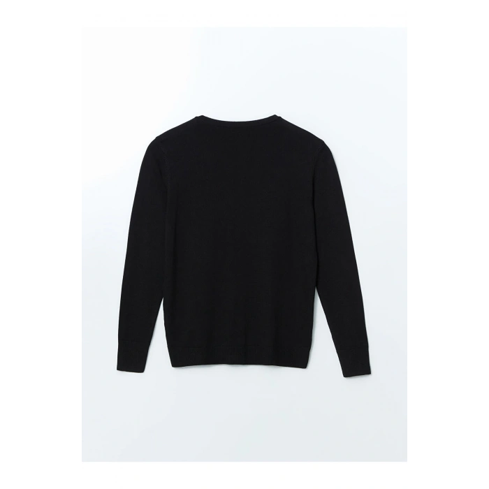 LCWAIKIKI Classic Siyah Bisiklet Yaka Kadın Triko Hırka