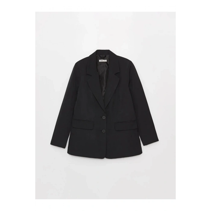 LCWAIKIKI Classic Siyah Krep Kadın Blazer Ceket