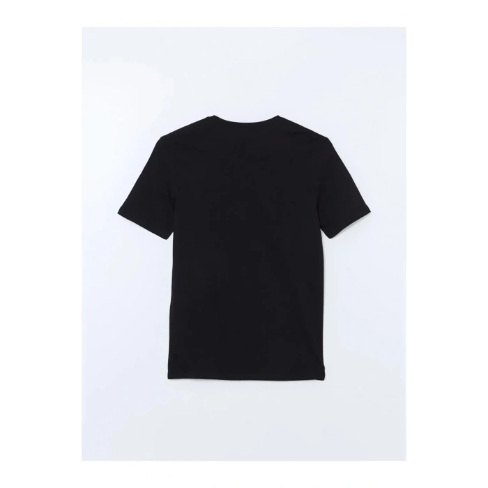 LCWAIKIKI Classic Siyah V Yaka Kısa Kollu Penye Erkek Tişört