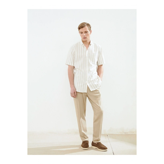 LCWAIKIKI Classic Standart Kalıp Keten Karışımlı Erkek Chino Pantolon