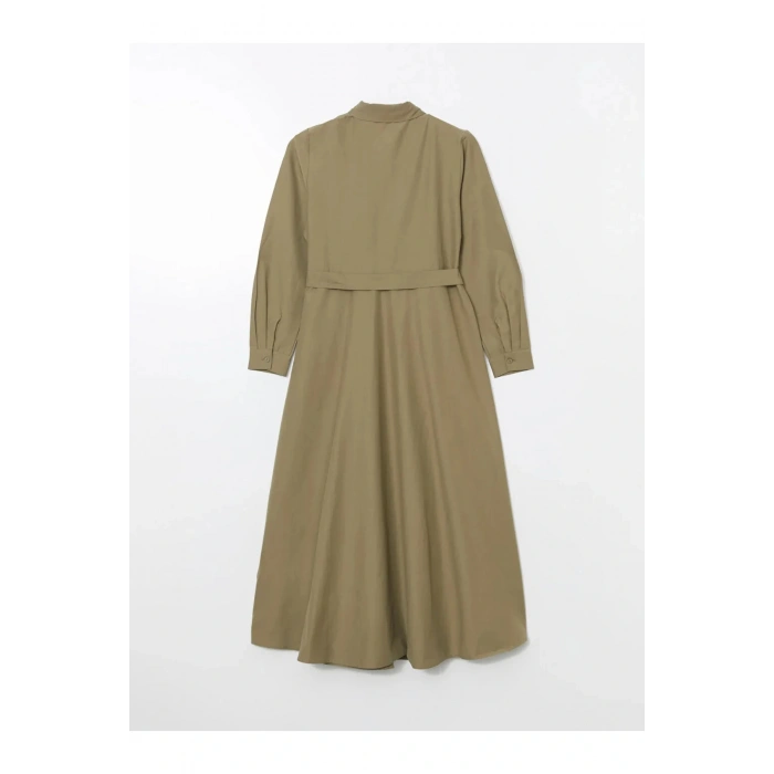 LCWAIKIKI Classic Yeşil Poplin Kadın Gömlek Elbise