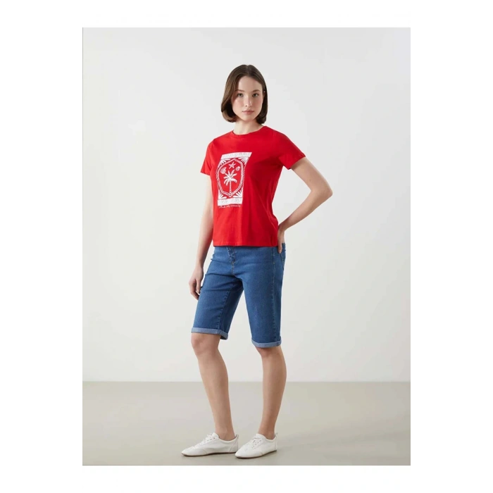 LCWAIKIKI ClassicIndigo Dar Fit Kadın Jean Şort