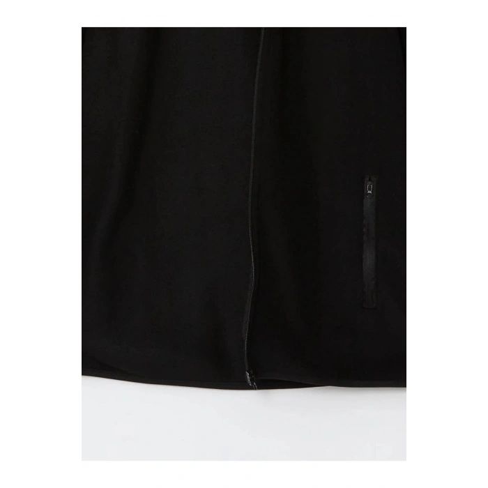 LCWAIKIKI ClassicSiyah Kapüşonlu Uzun Kollu Erkek Fermuarlı Sweatshirt