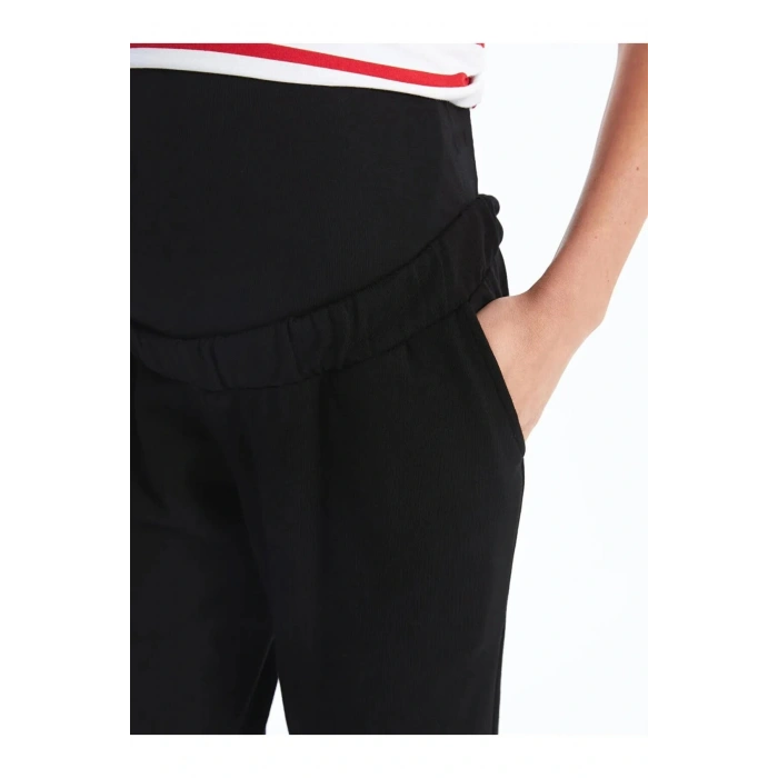 LCWAIKIKI Maternity Siyah Karın Panelli Düz Hamile Jogger Eşofman Altı