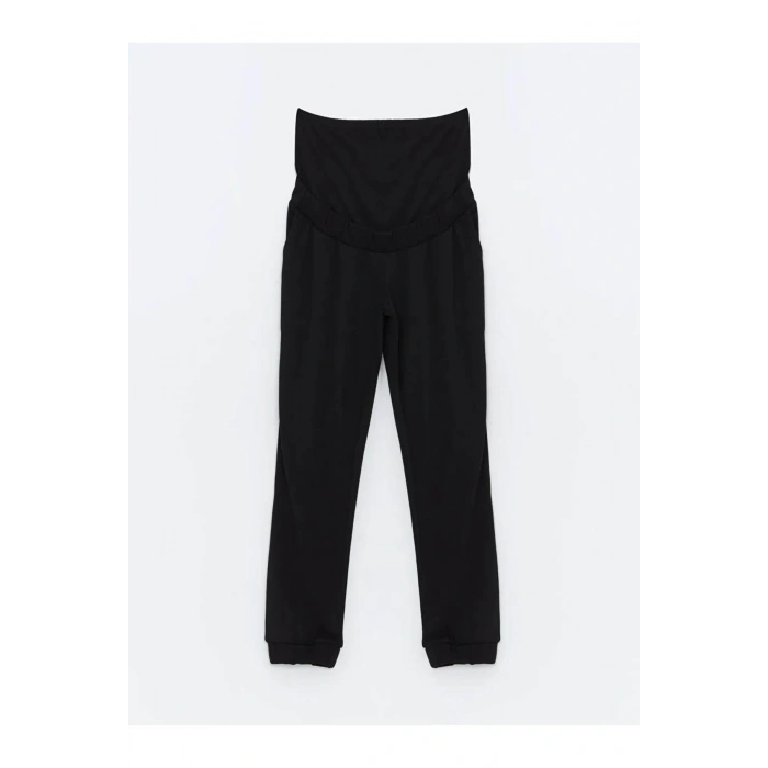 LCWAIKIKI Maternity Siyah Karın Panelli Düz Hamile Jogger Eşofman Altı