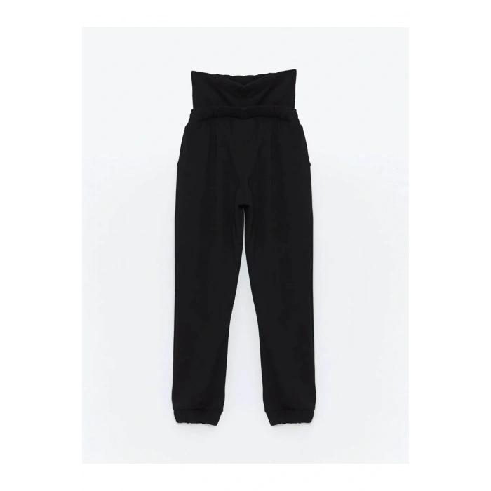 LCWAIKIKI Maternity Siyah Karın Panelli Düz Hamile Jogger Eşofman Altı