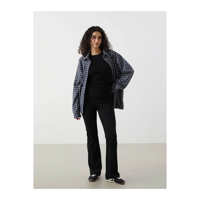 LCWAIKIKI Maternity Siyah Karın Panelli İspanyol Paça Hamile Tayt Pantolon