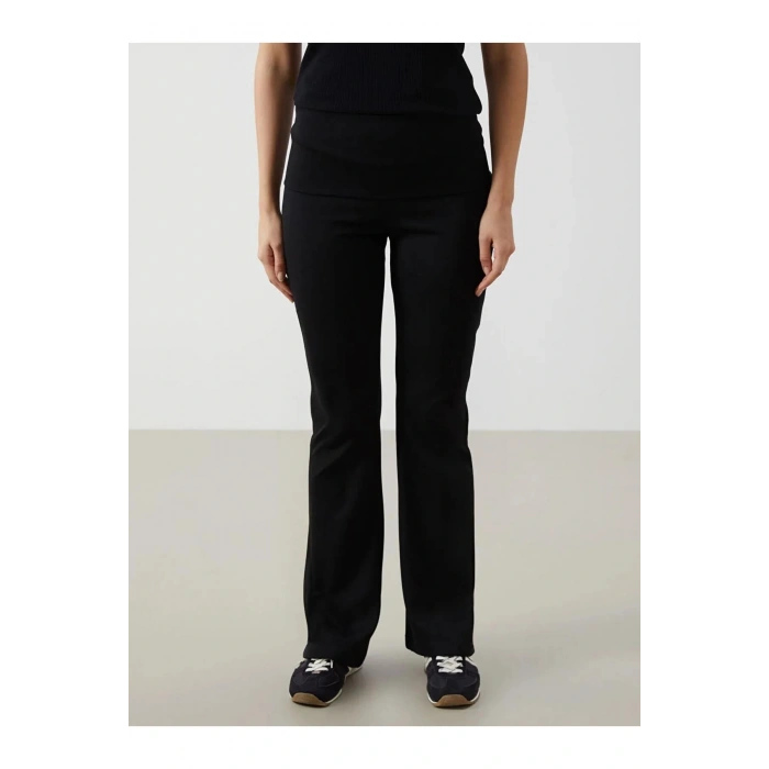 LCWAIKIKI Maternity Siyah Karın Panelli İspanyol Paça Hamile Tayt Pantolon