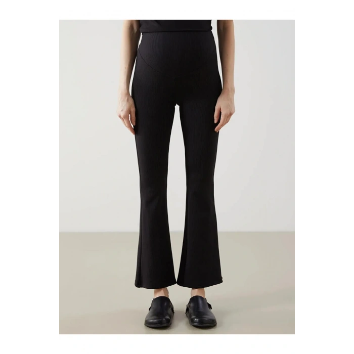 LCWAIKIKI Maternity Siyah Karın Panelli İspanyol Paça Hamile Tayt Pantolon