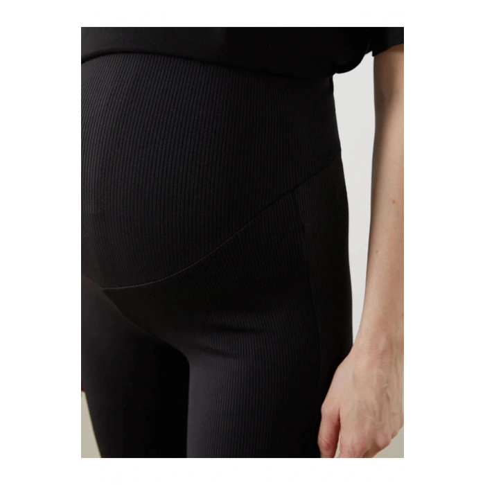 LCWAIKIKI Maternity Siyah Karın Panelli İspanyol Paça Hamile Tayt Pantolon