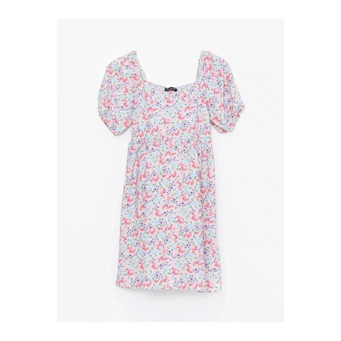 LCWAIKIKI Maternity V Yaka Çiçekli Kısa Kollu Hamile Elbise