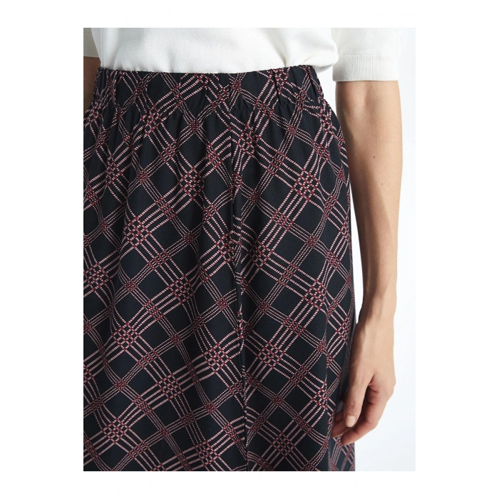 Lcwk Beli Lastikli Desenli Kadın Etek