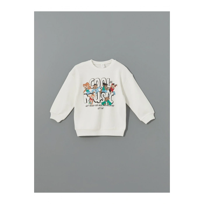 LCWK Bisiklet Yaka Baskılı Erkek Çocuk Sweatshirt