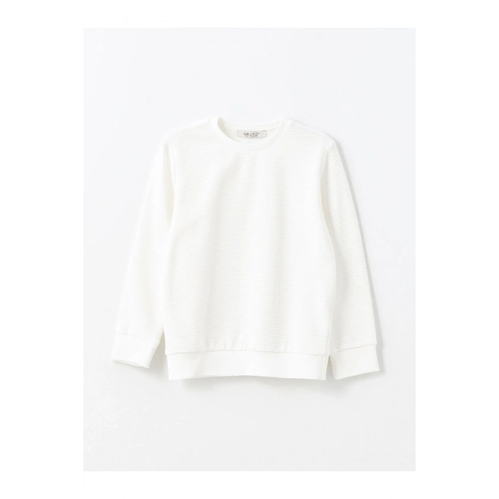 LCWK Bisiklet Yaka Dokulu Erkek Çocuk Sweatshirt