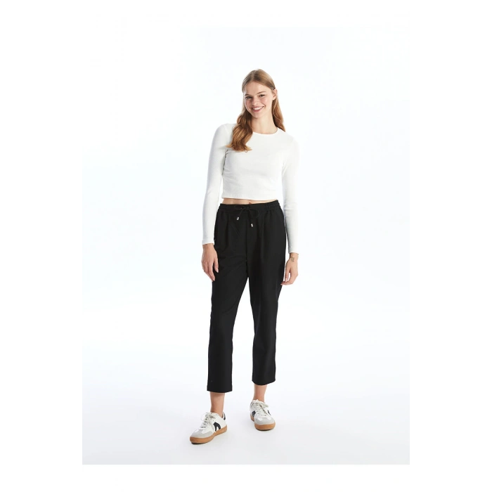 Lcwk Bisiklet Yaka Düz Uzun Kollu Kadın Body