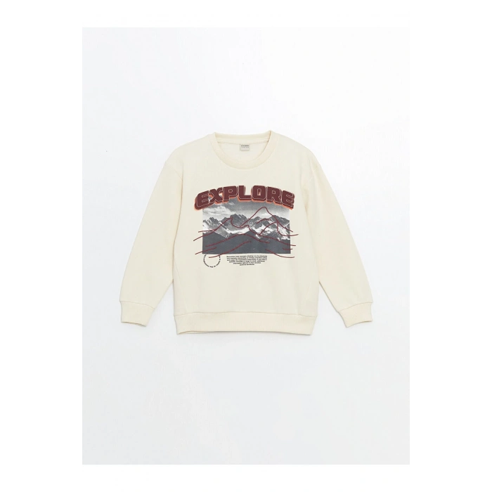 LCWK Bisiklet Yaka Erkek Çocuk Kalın Sweatshirt