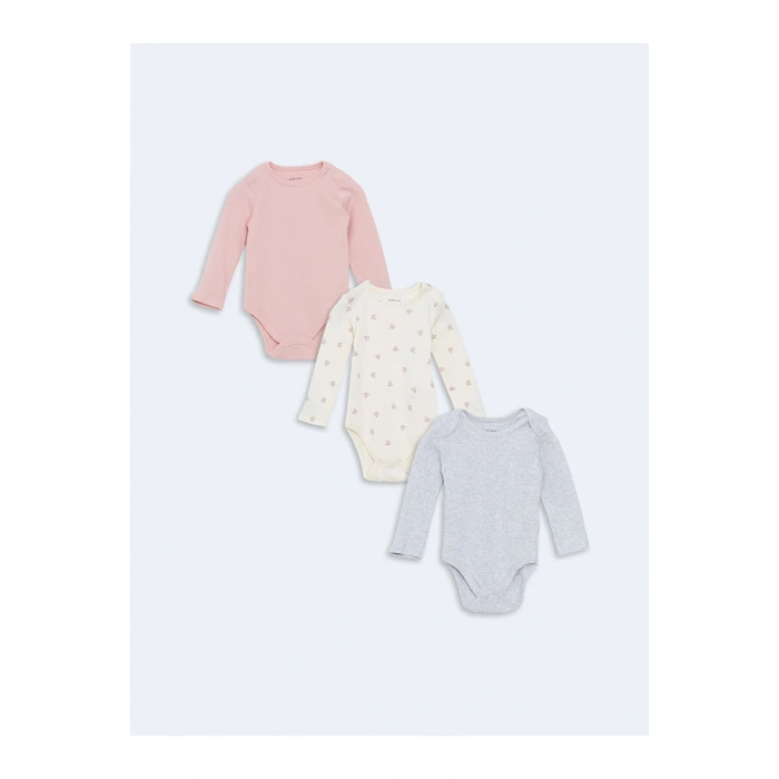 Lcwk Bisiklet Yaka Kız Bebek Çıtçıtlı Body 3lü