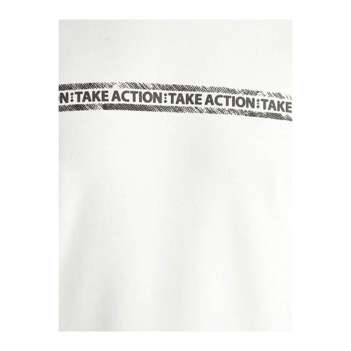 Lcwk Bisiklet Yaka Uzun Kollu Baskılı Erkek Kalın Sweatshirt