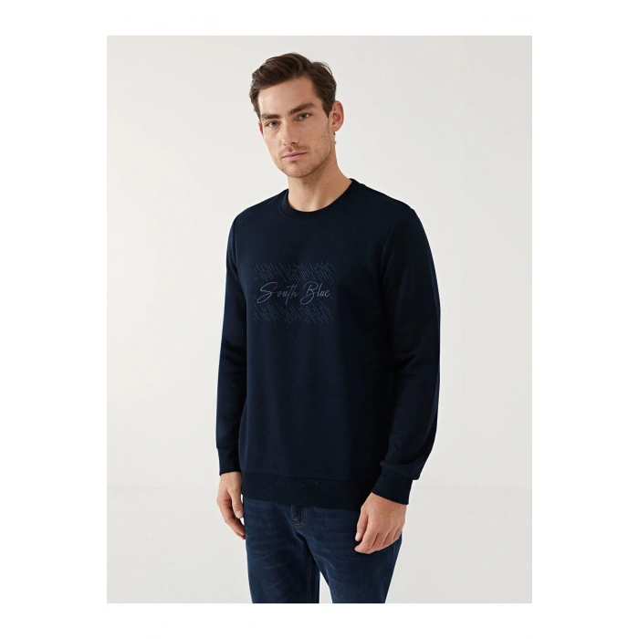 LCWK Bisiklet Yaka Uzun Kollu Erkek Sweatshirt