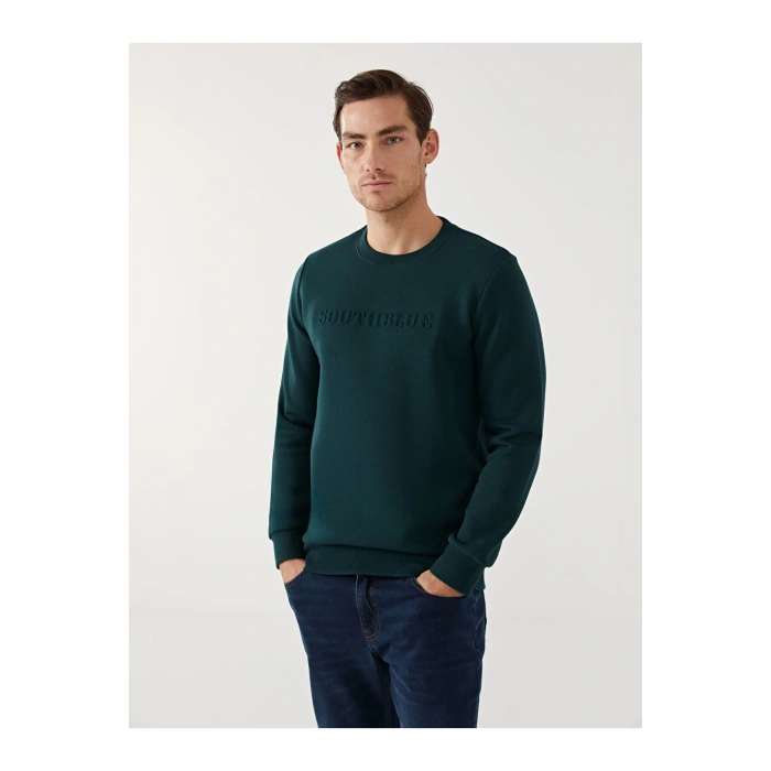 LCWK Bisiklet Yaka Uzun Kollu Erkek Sweatshirt