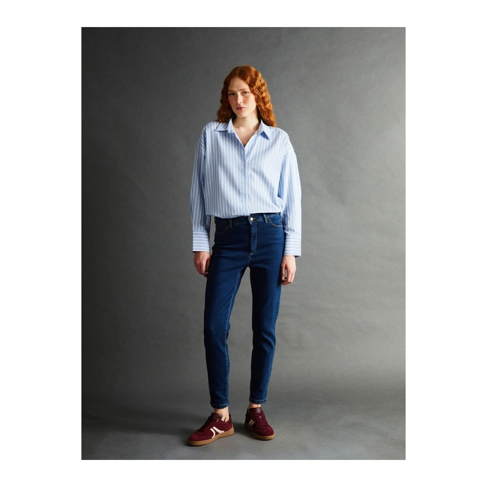 Lcwk Çizgili Oversize Kadın Gömlek