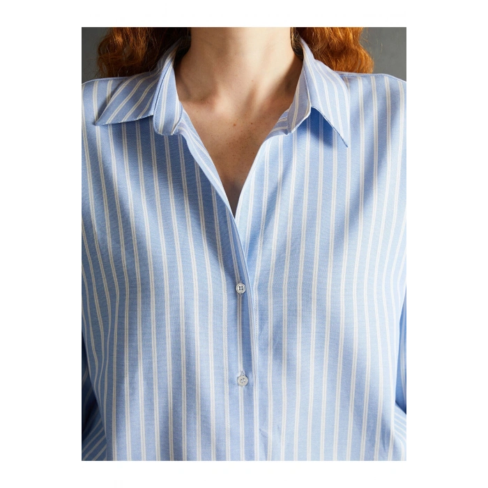 Lcwk Çizgili Oversize Kadın Gömlek