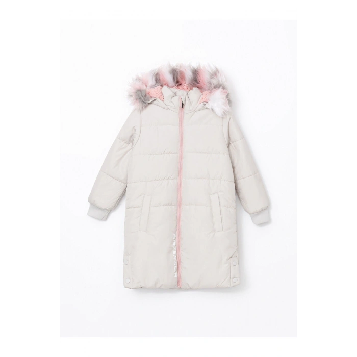 Lcwk Kapüşonlu Kız Çocuk Kaban