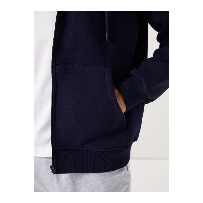 LCWK Kapüşonlu Uzun Kollu Erkek Fermuarlı Sweatshirt