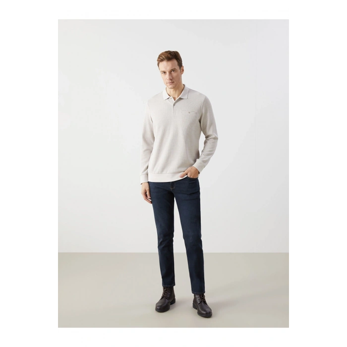 Lcwk Polo Yaka Uzun Kollu Erkek Sweatshirt