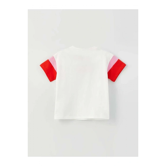 Linalin by Pelin Akil Ekru Bisiklet Yaka Kısa Kollu Baskılı Kız Bebek Tişört Anne Kız Kombini